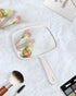 PROTECLE Hand Mirror, Handheld Makeup Mirror with Handle for Barber Hairdressing, Square White