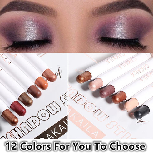 Go Ho Shimmer Cream-to-Powder Eyeshadow Stick, 2 in 1 Eye Brightener Stick, Waterproof, 08 Pink White