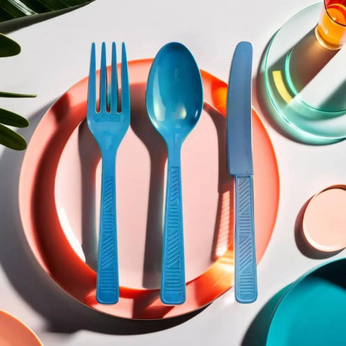 Party Dimensions Plastic Blue Cutlery Combo, Pack of 48, 48 count