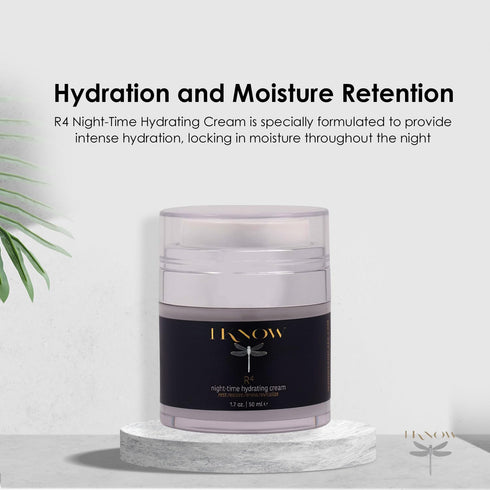 IKNOW R4 Night-Time Hydrating Cream, Hyaluronic Acid Restorative Night Cream, 1.7oz, for Renewing Night-Time Routine