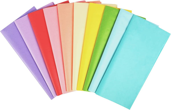Simetufy 60 Sheets Tissue Paper for Gift Bags, 10 Pastel Colored Art Tissue Paper for Gift Wrapping