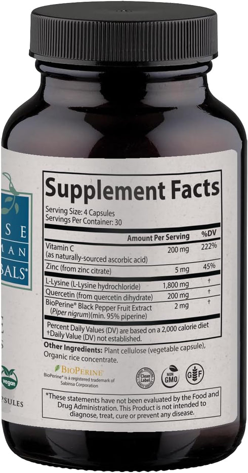 Immune 120 Count Immune Wise Woman Herbals Lysine Plus Lip - Vegetable Capsules - Clinically Proven Lip Health