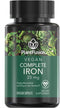 PlantFusion Vegan Iron Supplements, 25mg Plant Based Iron for Women and Men, 90 Veggie Capsules