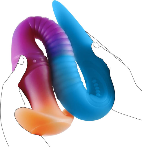 Wneseny 15 inch Long Anal Plug Dildo, Soft Silicone Butt Plug Prostate Massage, Vaginal G-Spot Stimulation Anal