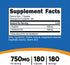 L-Arginine L-Ornithine Supplement by Nutricost, 750mg, 180 Capsules