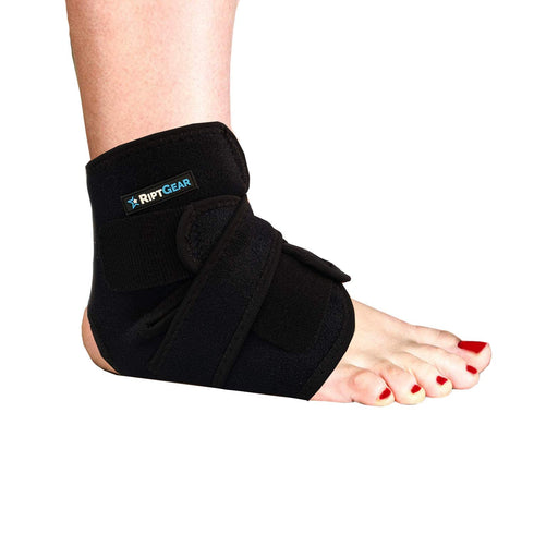 RiptGear Ankle Brace Support - Compression for Sprained Ankle, Adjustable Straps for Recovery (Large)
