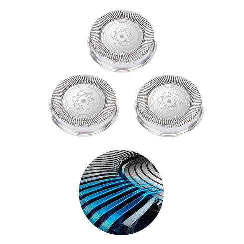 Replacement Shaver Heads with Brush Fit for Philips HQ64 HQ54 HQ5705 HQ6070 HQ6073 7310XL PT710 (Pack of 3)