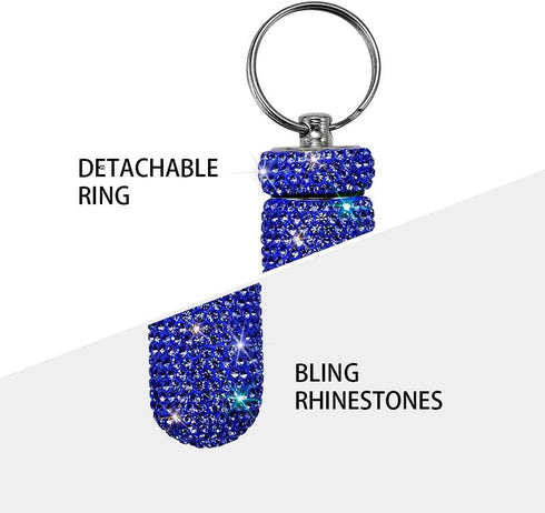 Portable Pill Case with Keychain, Waterproof Pill Holder for Outdoor Camping, Royal Blue