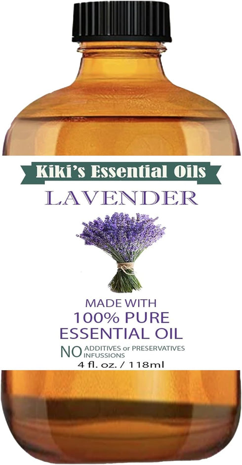 Kiki's Essential Oils Kiki's Lavender Essential Oil with Glass Dropper | 100% Pure and Natural