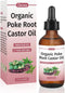 Ourea Organic Poke Root & Castor Oil Natural Herbal Massage Oil for Lymphatic