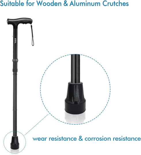 Replacement Cane Tips, 3/4 Inch, Black for Walking Canes