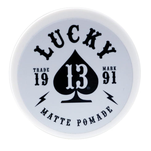 Lucky 13 Barber Supplies Matte Hair Pomade, Water-Based High Hold with Tobacco Vanilla Scent, 4oz