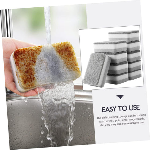 10pcs Non Scratch Sponge Scouring Pad, Kitchen Scrub Brush for Oven Cleaning, Dishwashing Pad for Home Use