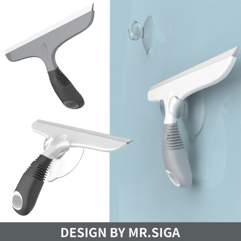 MR.SIGA Multi-Purpose Silicon Squeegee - Window, Glass, Shower Door, Heavy Duty Window Scrubber, 10 inch, 2 Pack