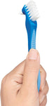 GUM Denture Brush - Dual Headed Hard Bristle Toothbrush for Dentures & Acrylic Retainers, Dentist Recommended Cleaner