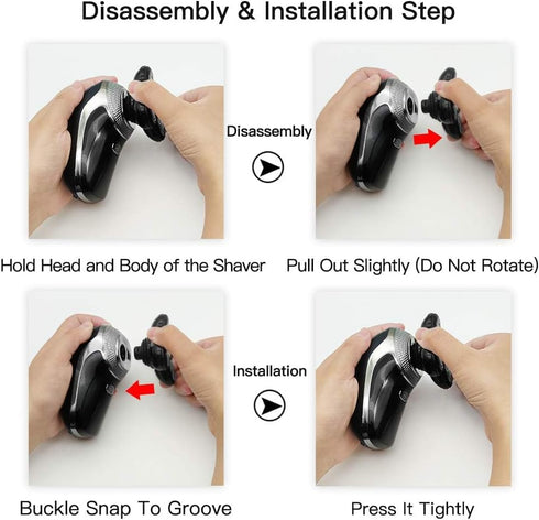 Men's Electric Shaver Replacement Heads - 5 Head Fiveblade for Wet & Dry Shaving, Waterproof Multi-Functional