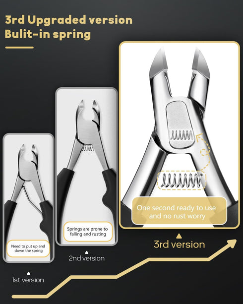 Wanmat Professional Toenail Clippers, Thick & Ingrown Nail Clippers with Catcher and Non-Slip Handle