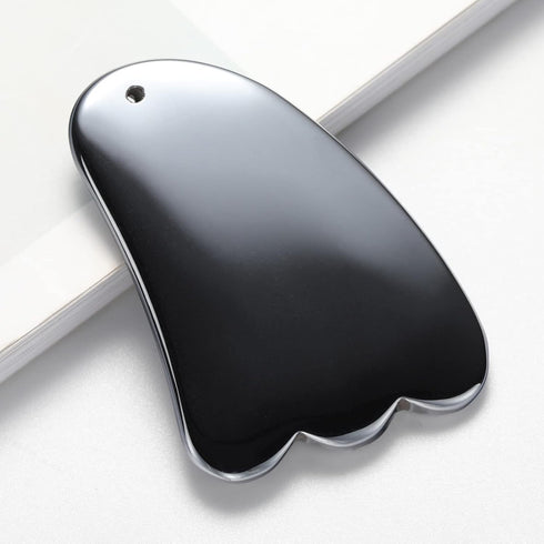 KENID 1Pcs 5) Terahertz Gua Sha Massage Tool Natural Guasha Stone Face Massager Gouache Scraper for Neck Body Scraping