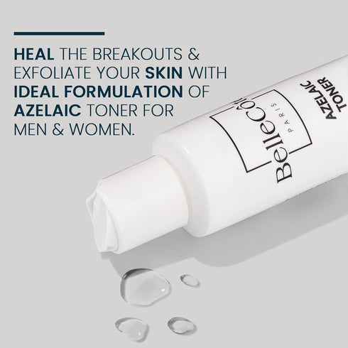 Skin Care Acne Treatment Toner - 10% Azelaic Acid, 2% Salicylic Acid, Tea Tree Oil Serum for Acne and Rosacea | 4oz
