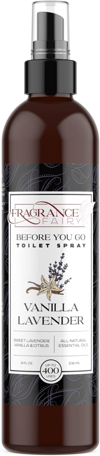 Before You Go Toilet Spray for Poop, 8 Oz, Vanilla Lavender Bathroom Freshener, Long Lasting Toilet Deodorizer