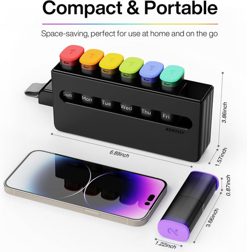 Set 1 2 7 Weekly Pill Organizer - Time / Times a Day Travel Pill Case Day Small Pill Box with Color Slots Medicine