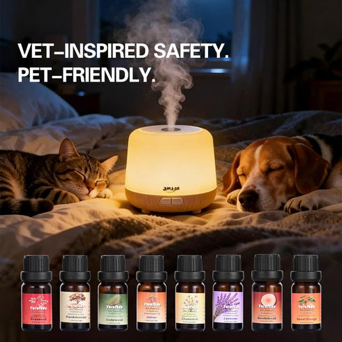Yurnfkdn (8, Pet Friendly Aromatherapy Essential Oils Collection,Safe for Dogs and Cats,Natural Relaxation and Stress
