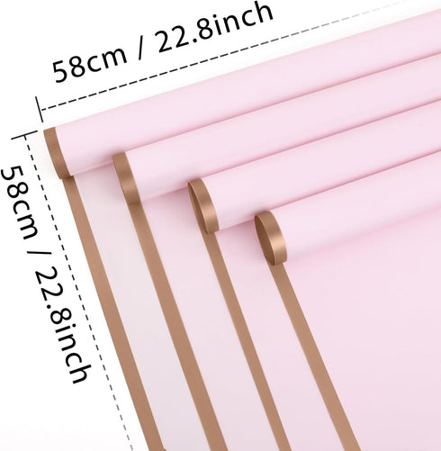 20 Sheets Flower Wrapping Paper - Waterproof Floral Bouquet Wrapping Paper, Florist Supplies Packaging Paper for Wedding Birthday Gift DIY (Pastel pink)