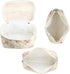 Cute Makeup Bag for Women - 3 Pcs Quilted Floral Coquette Aesthetic Travel Cosmetic Bags (Pink Flower)