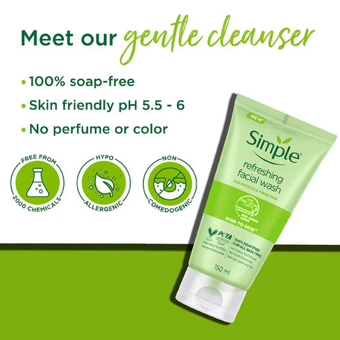 Simple Refreshing Facial Wash Gel - 5 Ounce