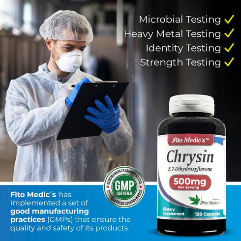 FITO MEDIC'S Chrysin - 500mg with Passion Flower, 120 Capsules, Ultra High Absorption