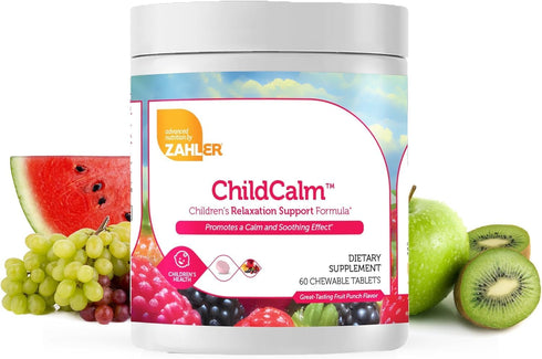 Zahler ChildCalm, Kosher Fruit Punch Chewable Magnesium for Kids - Natural Calm and Mood Support, 60 Tablets