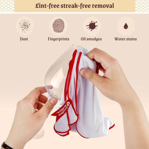 Premium Glass Polishing Cloth 23.5" x 20" (2 Pack) - Streak and Lint Free Large Polishing Cloth for Glassware, Best