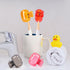 4 Pack Travel Toothbrush Head Covers, Portable Plastic Clip Protector Cap for Household, Travel, School (Grey, Red,