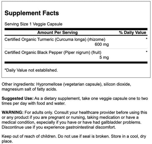 Swanson Premium- Turmeric '&' Black Pepper - Antioxidant, Digestion '&' Joint Support - 90 Veg Caps