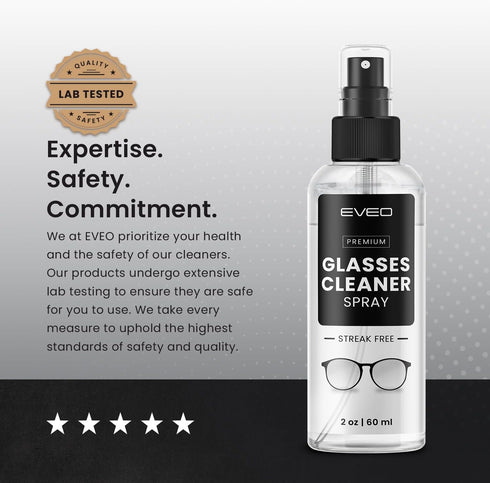 x3 x3 6oz(2ozx3) EVEO Glasses Cleaner Spray - Eyeglass Cleaner (No Streaks)| Eye Glass Cleaners Spray + Lens Cleaner