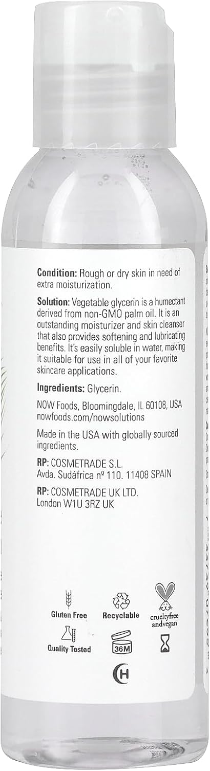 NOW Vegetable Glycerin, 4-Ounce