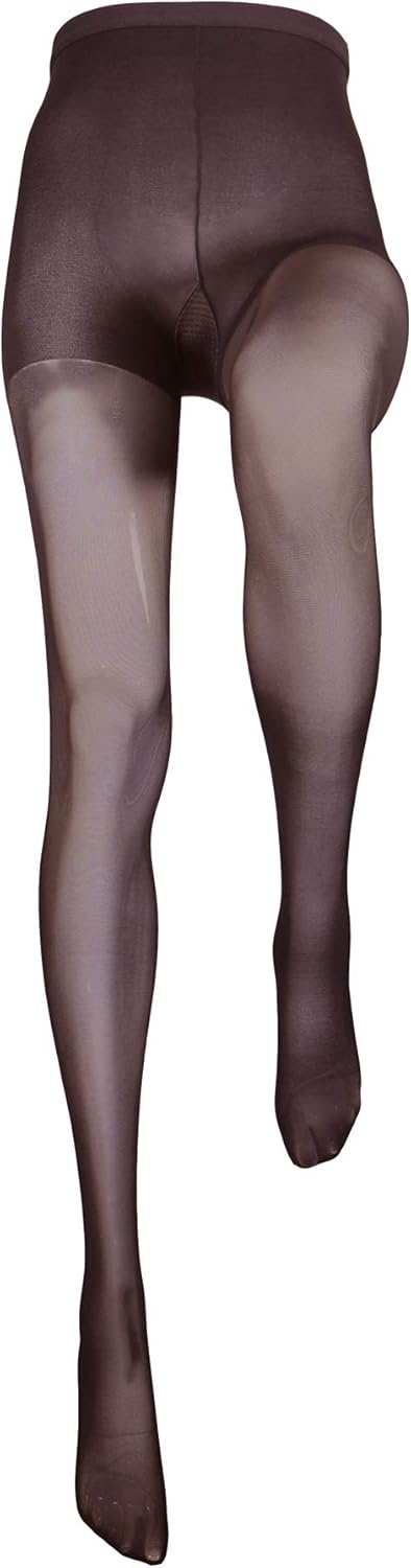 Truform Sheer Compression Pantyhose, Women's Shaping Tights, 8-15 mmHg, 20 Denier, Black, Queen