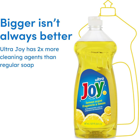 JOY Ultra Dish Soap Liquid, Lemon Fresh Scent, 30 Fl. Oz, Pack of 3, Yellow