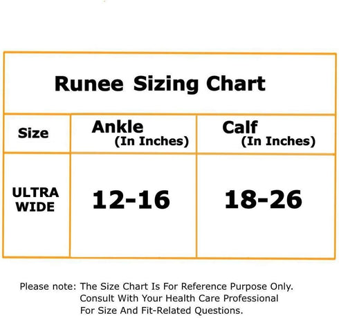 Runee Ultra Wide Calf Sleeve Compression, Support for Calf Pain, Varicose Veins, DVT (Black)