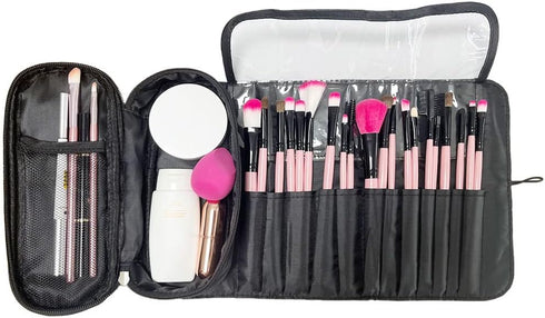 Portable Makeup Brush Storage Bag, Cosmetic Travel Storage Bag, Multi-Function Makeup Brush Protection Bag, Folding Tool Bag