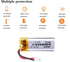 3.7V 701230 300mAh Lithium Polymer Ion Battery Pack, Rechargeable with JST 2.0mm Connector