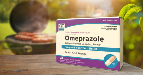 Quality Choice Omeprazole Delayed Release Acid Reducer Capsules, 20mg, 42 Count for Frequent Heartburn