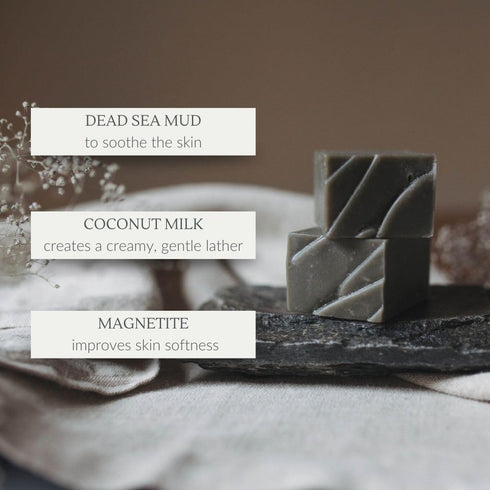 Osmia Skincare Natural Black Clay Facial Soap Bar, Dead Sea Mud, Jojoba Oil, Mango Butter, Coconut Milk, Clean Beauty