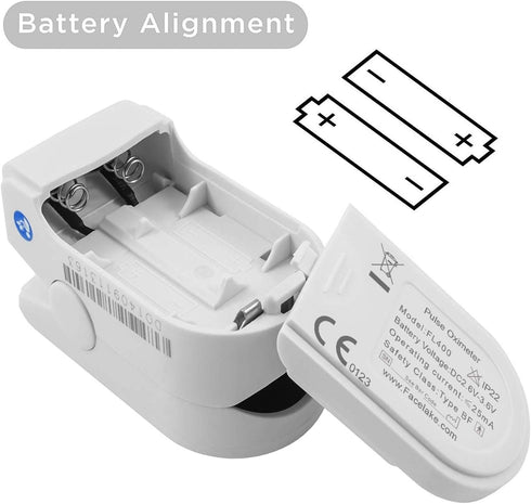 FL400 Pulse Oximeter with Neck/Wrist Cord, Carrying Case & Batteries - White