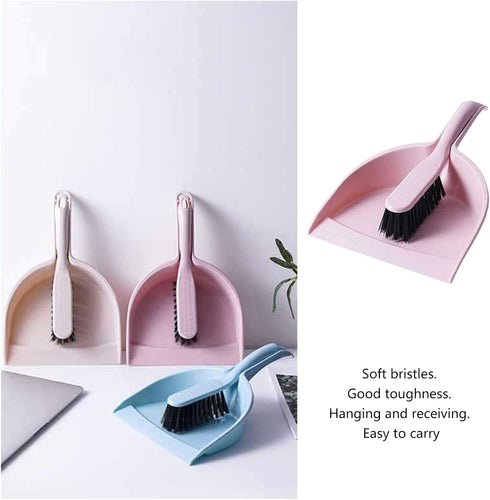 Oxxggkao Set Broom & Pan Compact, Nesting Design, Portable Tool, Ideal for Small Spills, Desk & Home Tasks