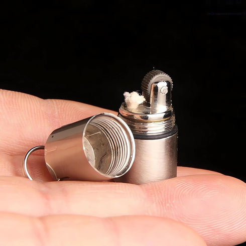 The World's Smallest Kerosene Lighter! Portable Metal Miniature EDC Gear Waterproof Tiny Peanut Lighter