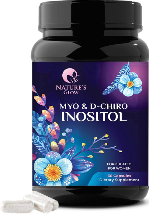 Myo-Inositol & D-Chiro Inositol Blend | Hormone Support for Women | Premium 40:1 Ratio, Ovarian Health Support | Myo