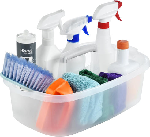 Haundry Large Cleaning Caddy with Handle, Sturdy Organizer Basket for Household Cleaning Supplies