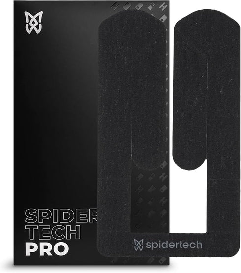 Spidertech Professional Pre-Cut Cotton Kinesiology Tape for Knee Support, Pain Relief for Athletes, Black (4 Pack)