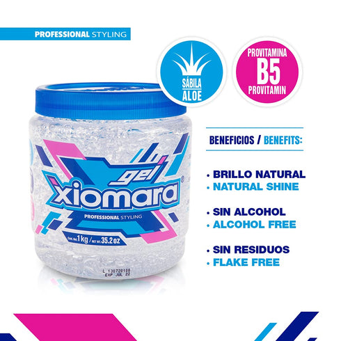 Xiomara Professional Hair Styling Gel with Aloe Vera, 2-Pack of 35 Oz Each Jars